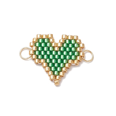 MIYUKI Delica Glass Seed Beaded Heart Links PALLOY-MZ00702-02-1