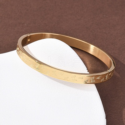 304 Stainless Steel Hinged Bangles for Women BJEW-B161-08G-1