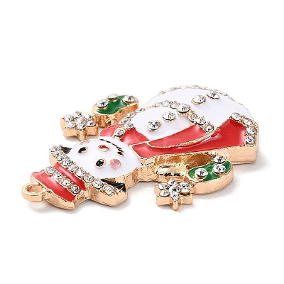 Christmas Zinc Alloy Rhinestone Pendnats PALLOY-K008-02D-KCG-1