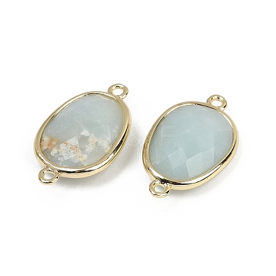 Natural Amazonite Faceted Connector Charms G-K347-11G-18-1
