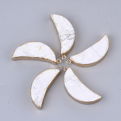 Electroplate Natural Howlite Pendants G-S344-88I-1