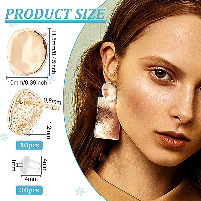 10Pcs Brass Stud Earring Findings KK-BC0008-60-1