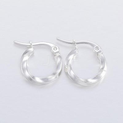 304 Stainless Steel Hoop Earrings EJEW-H327-03A-1