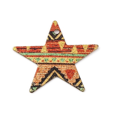 Geometric Alloy Sheet Printed Pendant Earrings Accessories PALLOY-E139-01G-01-1