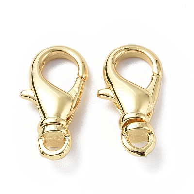 Eco-Friendly Rack Plating Brass Lobster Claw Clasps KK-F845-13G-1