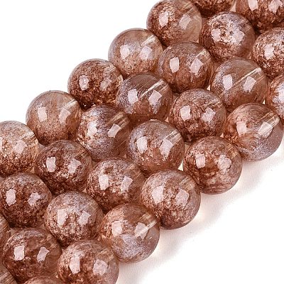 Transparent Half Spray Painted Glass Beads Strands GLAA-Q110-02A-08-1