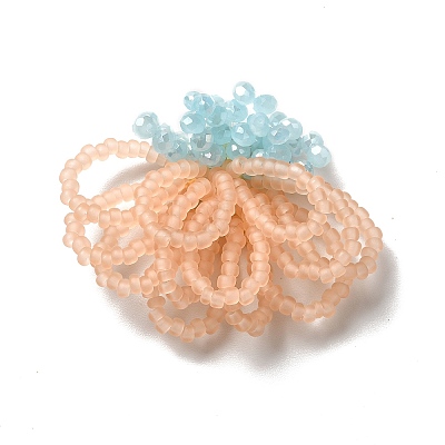 Glass Beads Braided Flower Cabochons GLAA-F120-01D-1