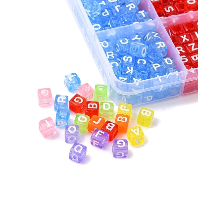 1190Pcs 7 Colors Transparent Acrylic Beads TACR-YW0001-58-1