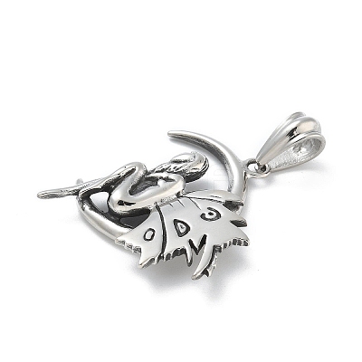 304 Stainless Steel Pendants STAS-B077-02AS-01-1