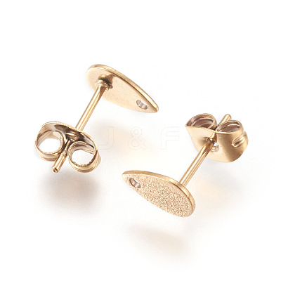 Ion Plating(IP) 304 Stainless Steel Stud Earring Findings for Dangle Charms STAS-L216-05A-G-1
