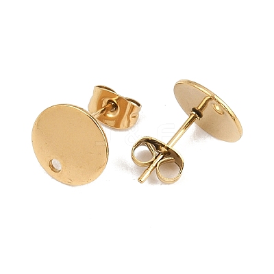 Ion Plating(IP) 304 Stainless Steel Stud Earring Findings STAS-P198-25-10mm-G-1