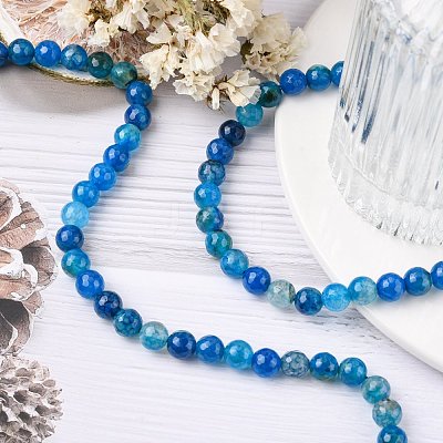 Natural Crackle Agate Bead Strands G-K166-07F-8mm-06-1