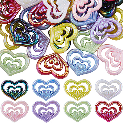 48Pcs 8 Colors Opaque Acrylic Beads OACR-SC0001-87-1