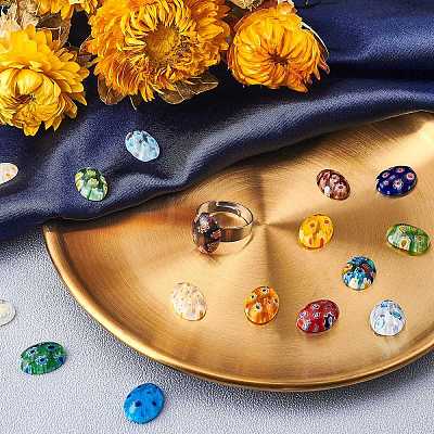 30Pcs Handmade Millefiori Lampwork Cabochons LAMP-SC0001-12-1