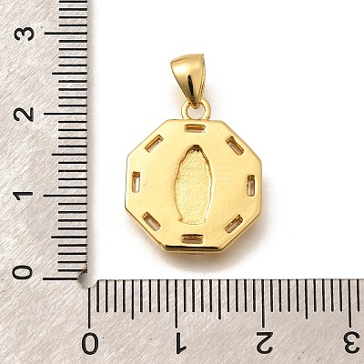 Religion Themed Rack Plating Brass Micro Pave Cubic Zirconia Pendants KK-L226-007G-22-1