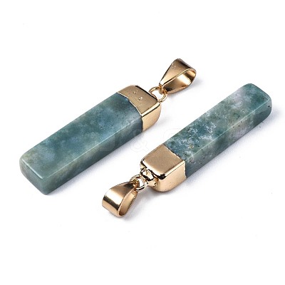 Natural Moss Agate Pendants G-S359-313A-1
