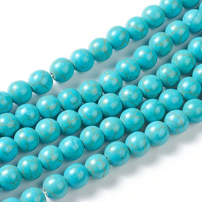 Synthetic Turquoise Beads Strands G-J389-02B-1