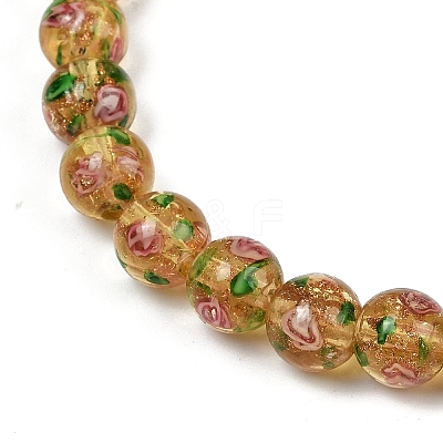 Handmade Glod Sand Lampwork Beads Strands LAMP-B028-03D-10mm-1