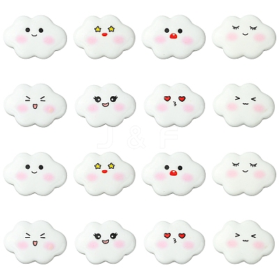 32Pcs 8 Styles Funny Opaque Resin Cabochons RESI-YW0005-94-1
