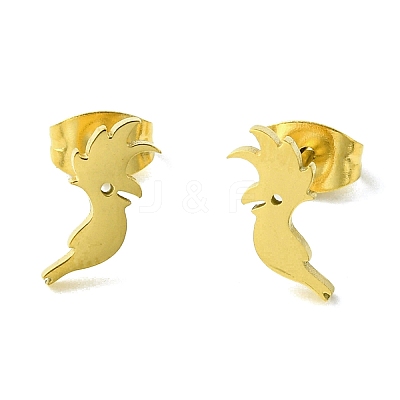Cute Little Animal Theme 304 Stainless Steel Stud Earrings EJEW-B041-04G-G-1