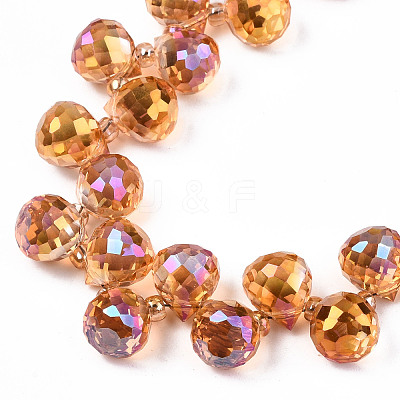 Transparent Glass Beads Strands GLAA-T006-14C-1