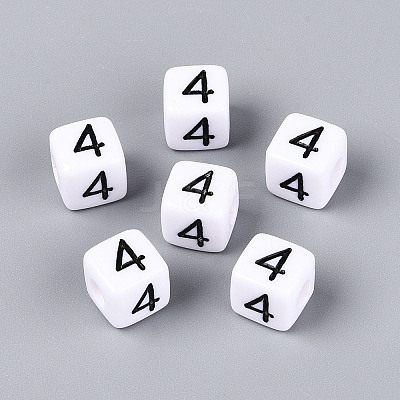 Opaque Acrylic European Large Hole Beads SACR-N020-01B-05-1
