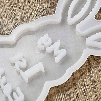 Easter Theme Rabbit with Word Pattern DIY Silicone Table Lamp Molds SIMO-G008-02B-1