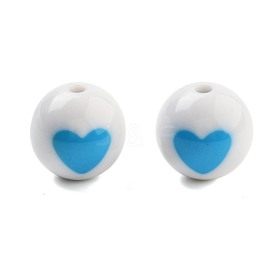 Opaque Printed Acrylic Beads OACR-G038-05B-1
