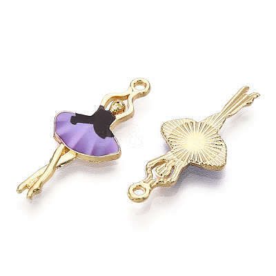 Printed Light Gold Tone Alloy Pendants ENAM-N056-207F-1