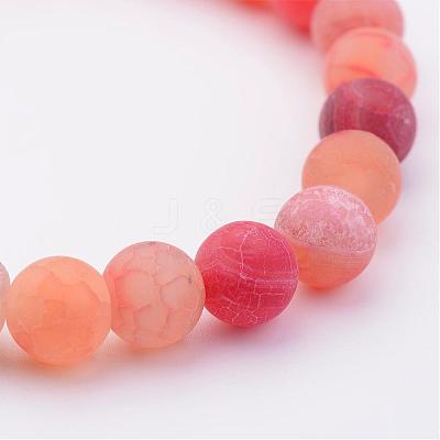 Natural Weathered Agate(Dyed) Stretch Beads Bracelets BJEW-JB02513-01-1