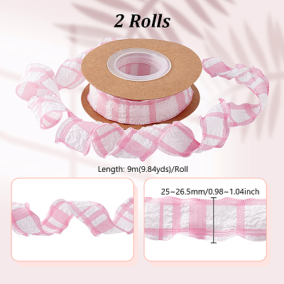 Polyester Tartan Ribbons SRIB-WH0011-348A-1