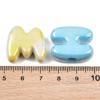 Plating Opaque Acrylic European Beads AC-CBAE09B-03-1