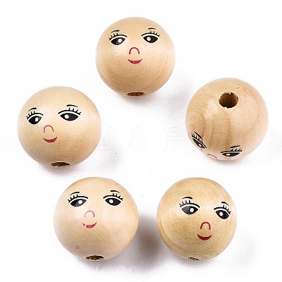 Unfinished Natural Wood Beads X-WOOD-T019-31-A-22mm-1