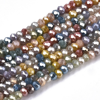 Electroplate Glass Beads Strands EGLA-S192-001B-A02-1