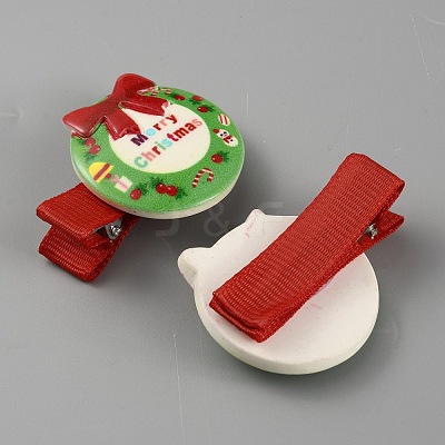 Cute Christmas Acrylic Alligator Hair Clips PHAR-WH0013-03K-1