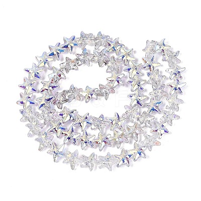 Electroplate Transparent Glass Beads Strands EGLA-Q136-01A-02-1