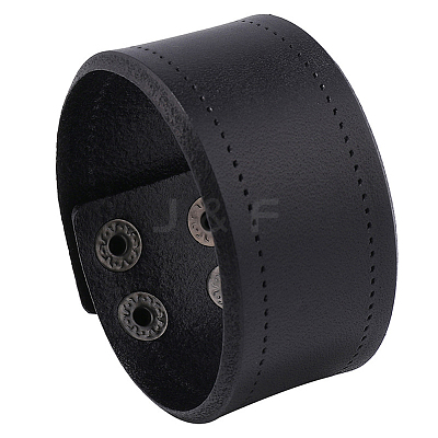 Flat Sided Cowhide Leather Cord Bracelets BJEW-WH20007-09C-1