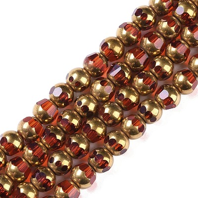 Electroplate Glass Beads Strands EGLA-Q128-04A-FP02-1