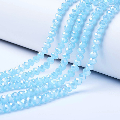 Electroplate Glass Beads Strands EGLA-A034-J8mm-B05-1