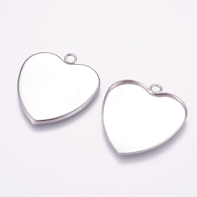 Tarnish Resistant 304 Stainless Steel Pendant Cabochon Settings STAS-K148-04B-1