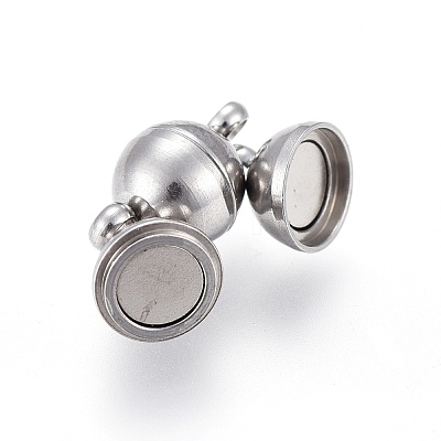 Tarnish Resistant 201 Stainless Steel Magnetic Clasps with Loops STAS-K200-03P-D-1