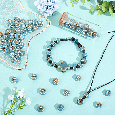 64Pcs Handmade Porcelain Beads PORC-PA0001-28B-1
