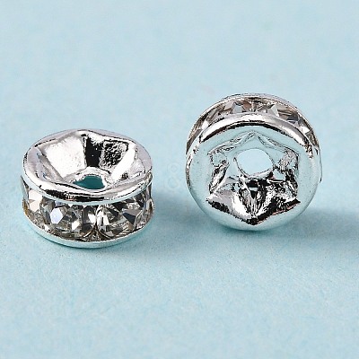 Brass Grade A Rhinestone Spacer Beads RSB036NF-01-1