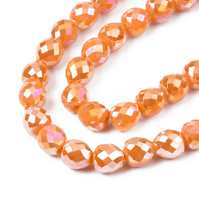 Electroplate Opaque Solid Color Glass Beads Strands EGLA-N002-26-B03-1