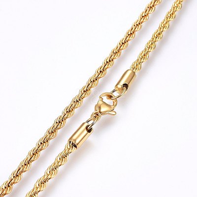 304 Stainless Steel Rope Chain Necklaces X-NJEW-F226-03G-03-1