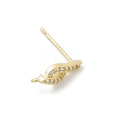 DIY Brass Micro Pave Cubic Zirconia Earring Findings KK-E791-16G-1