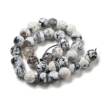 Faceted Natural Fire Crackle Agate Beads Strands G-F447-12mm-J02-1