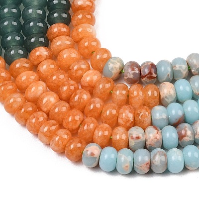 Dyed Natural White Jade & Synthetic Shoushan Stone Beads Strands G-Z135-C12-1