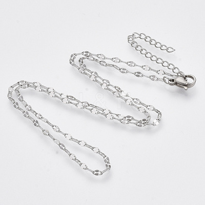304 Stainless Steel Cable Chains Necklace STAS-T053-01P-NF-1