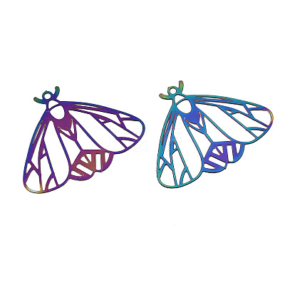 Ion Plating(IP) 201 Stainless Steel Filigree Pendants X-STAS-S118-009-1